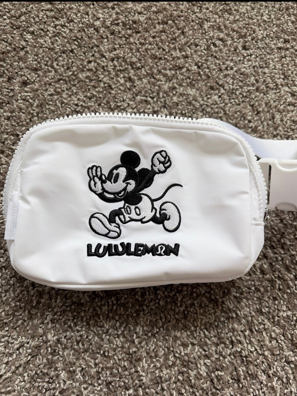 NWOT lululemon athletica White Mickey Embroidered Waist Bag